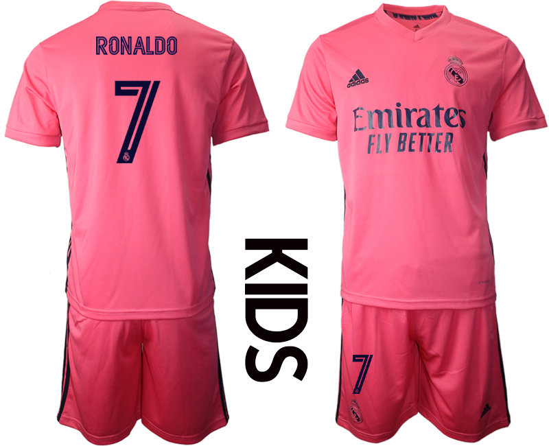 Youth 2020-2021 club Real Madrid away #7 pink Soccer Jerseys1